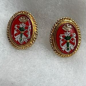 Vintage Accessocraft NYC Coat of arms clip earrings